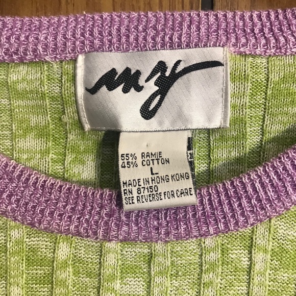 Vintage large blue purple green crop top - Picture 2 of 6